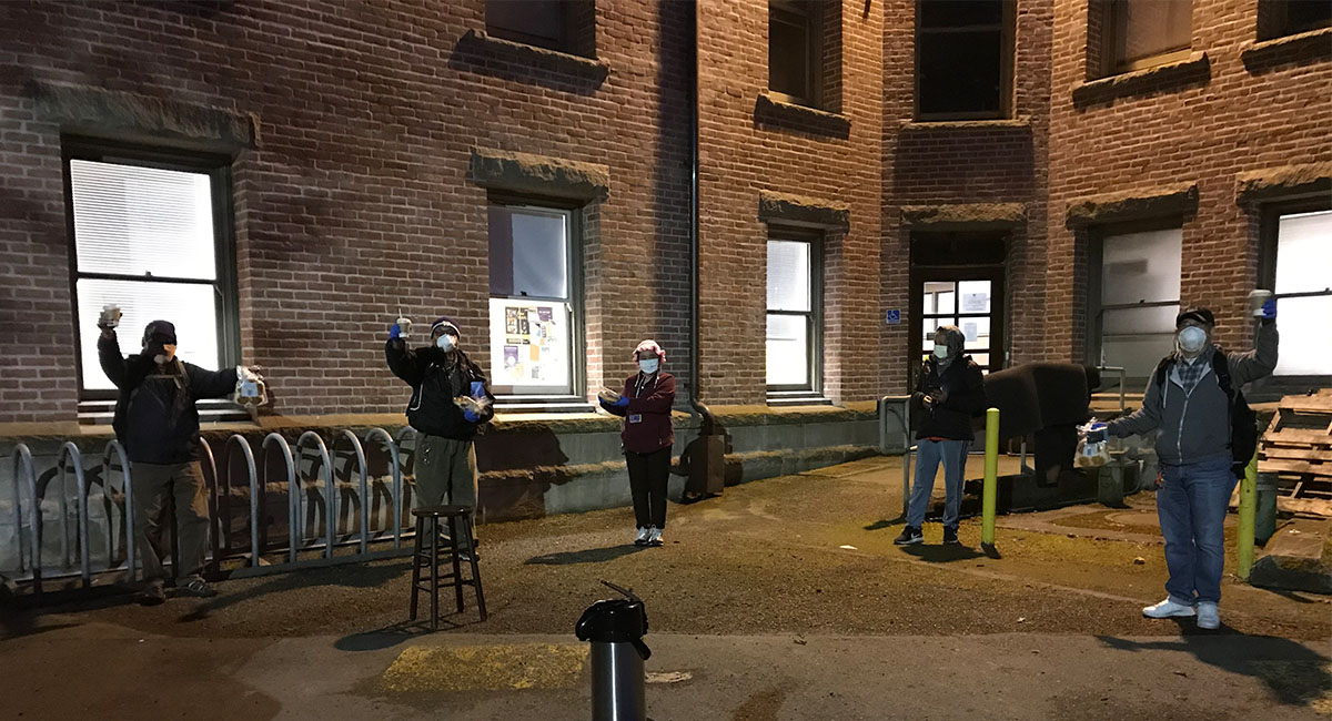Custodians outside