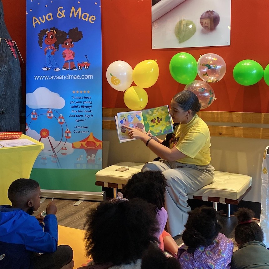 Ave & Mae book reading
