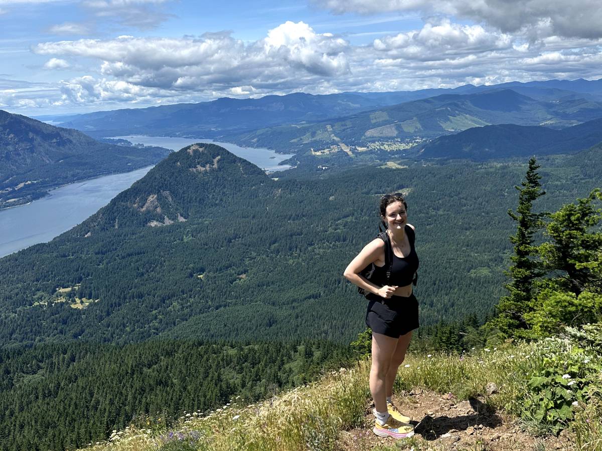 Cordy hiking in the mountains