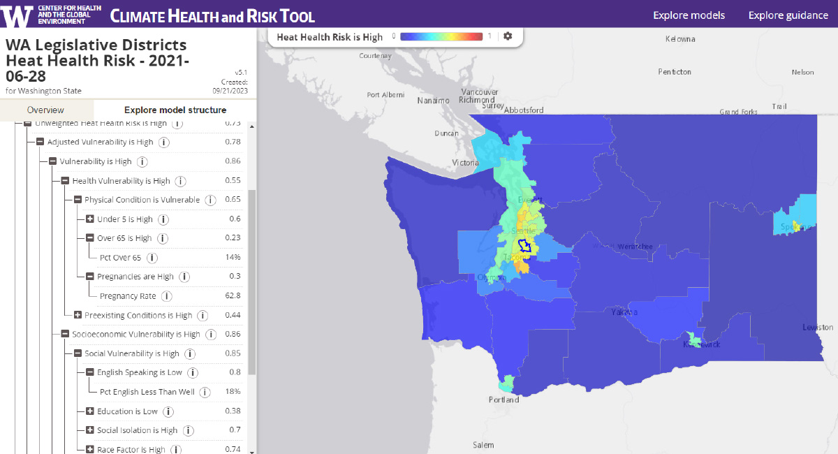 Washington heat risk map