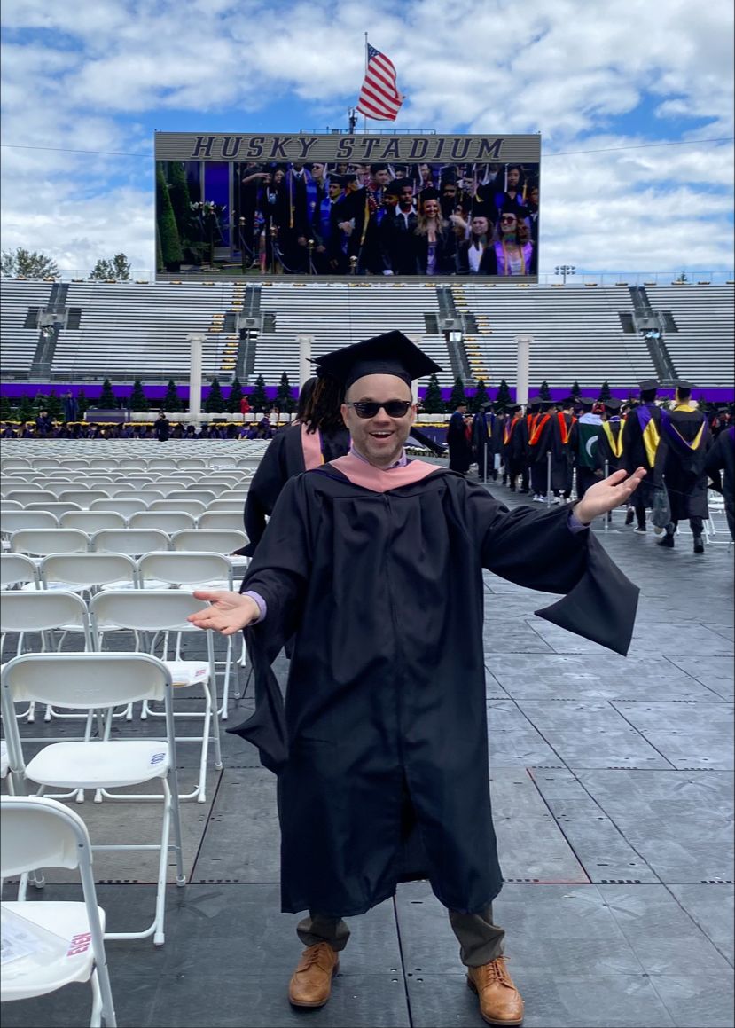 Student in husky stadium