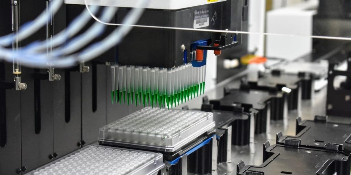 Equipment processing samples at the Northwest Genome Sequencing Center. BBI